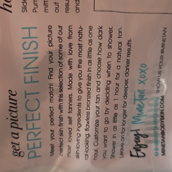 NEW Minetan It's All Mine Bag - Rose infused Facial Tan Mist with Bronze On Mitt - Picture 3 of 5